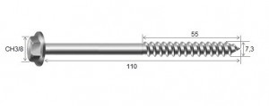 Parafuso Telha 7,3 x 110 CH3/8 RS7,3 mm Zc Bco - 10 peas